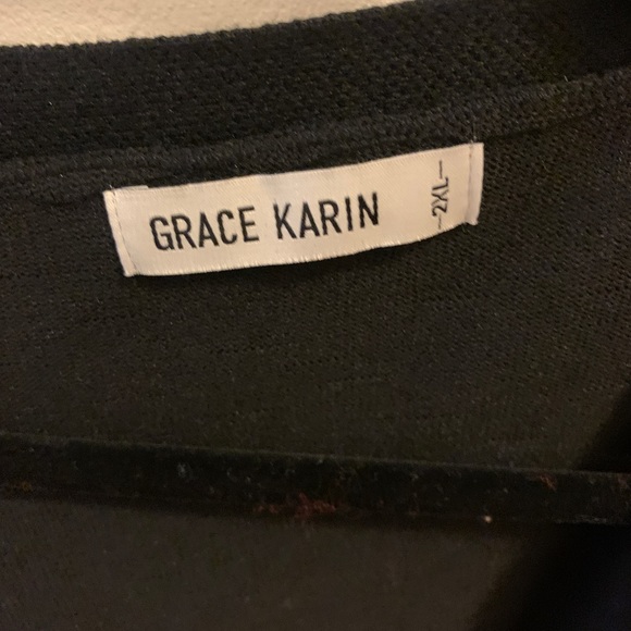 Grace Karin Black Cropped Sweater Plus 2XL - Picture 3 of 3